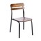 Emma and Oliver Blanchard Dining Chair with Metal Frame and Solid Wood Seat and Back with Antique Finish